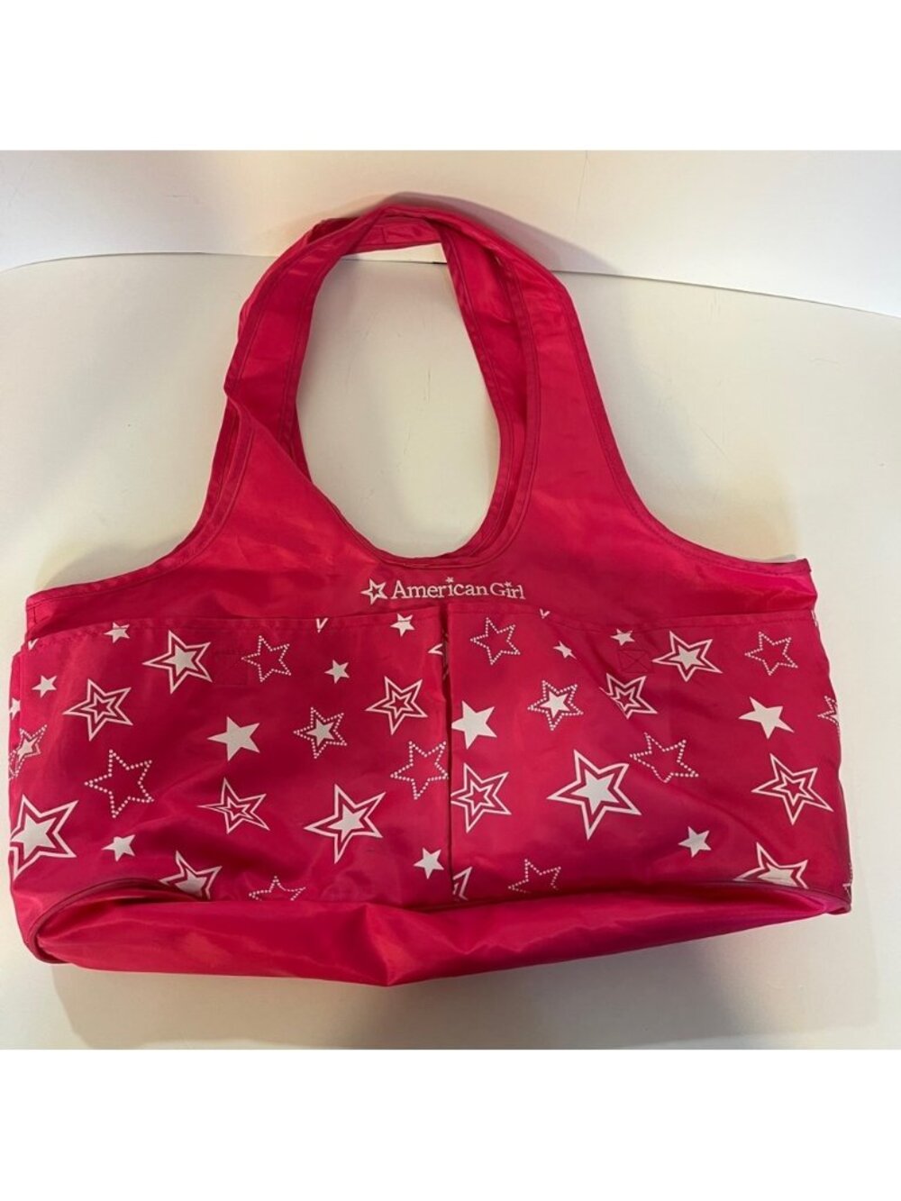 American Girl Doll Tote Bag Pink Stars Starry Two-Doll Carry Travel Retired AG